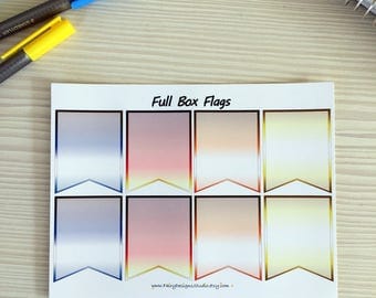 Full Box Page Flags Planner Stickers