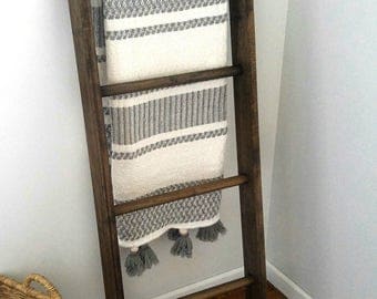 Blanket Ladder - Rustic Blanket Ladder - Wood Ladder
