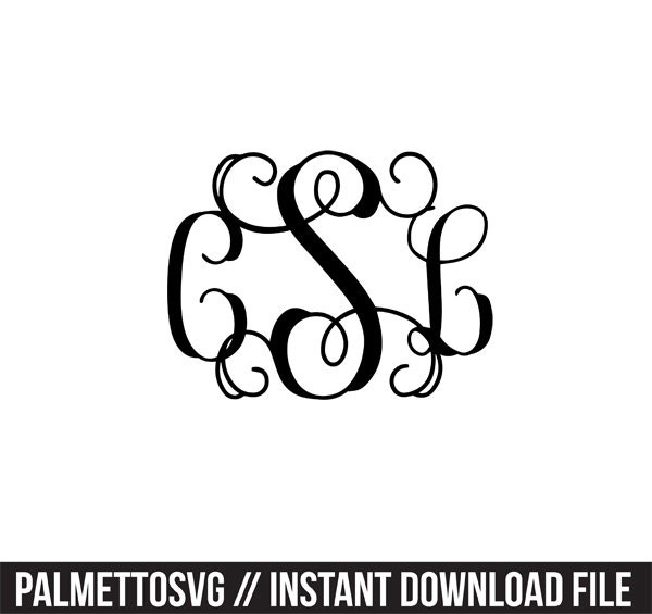 Download vine monogram alphabet a-z svg dxf jpeg png file stencil