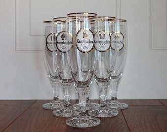 Vintage Krombacher German Beer Glass, Vintage Barware, Gift For Him, Fathers Day Gift, Vintage German Beer Glass, Listing For 1 Glass