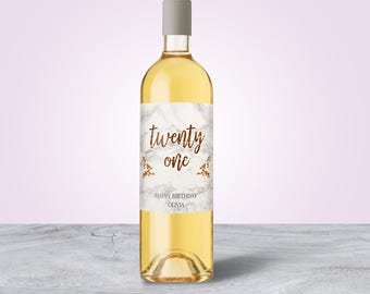 21st Birthday Gift Ideas, 21st Birthday Decorations, 21st Birthday Gift for Her, Birthday Wine Label, 21st Birthday Ideas, Custom Wine Label