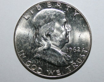 1962-D GEM BU Franklin Silver Half Dollar Free Shipping