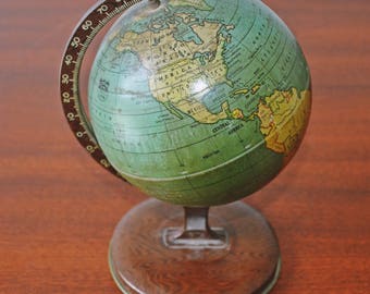 J Chein & Co Globe, 1920's Desktop Globe, Made In USA