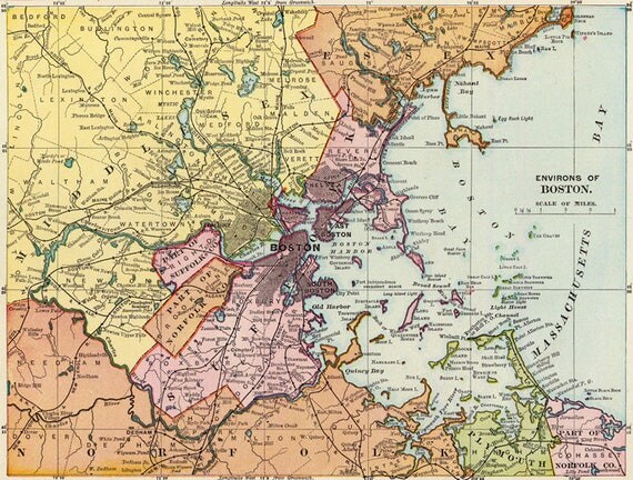 Vintage Boston Map 33