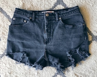 Black High Waisted Cutoffs