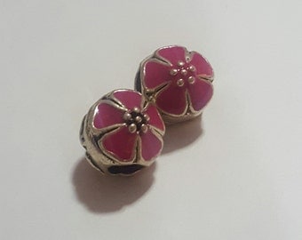 Pretty Flower Spacer/European Bead for Snake Bracelets, (2pc). Fits all Designer and European Charm Bracelets