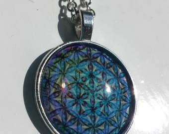 Sacred geometry flower of life pendant necklace