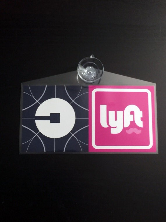 Uber &amp; Lyft COMBO v3 display sign decal placard emblem ride