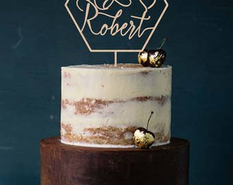 Geometric Wedding Cake Topper Modern Wedding Cake Topper Names Modern Geometric Wedding Wood Cake Topper
