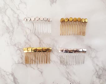 Geometric Modern Silver or Gold Hair Comb | Art Deco Bridal Accessories | Handmade Geometric Headpiece | Minimalist and Contemporary Style