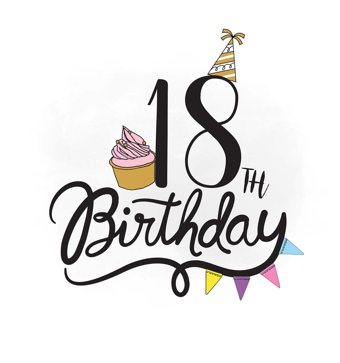 Download 18th Birthday SVG clipart Birthday Quote cupcake svg