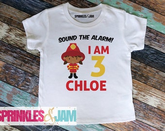 African American Firefighter Birthday Shirt, Fire Woman First Birthday, Firetruck 1st Birthday, Birthday Shirt