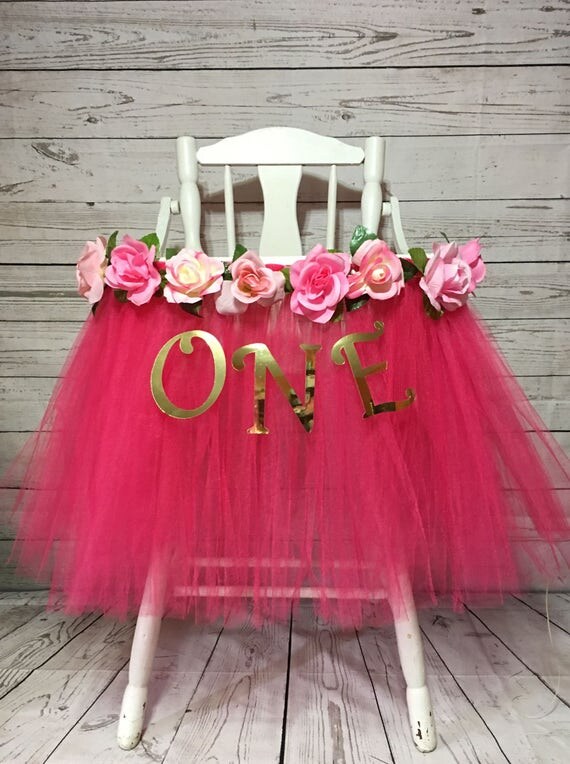 High Chair Tutu Skirt Fuchsia And Peach Highchair Il 570xn