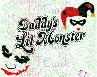 Daddy's Little Monster SVG, DXF, PNG - Digital Download for Silhouette Studio, Cricut Design Space