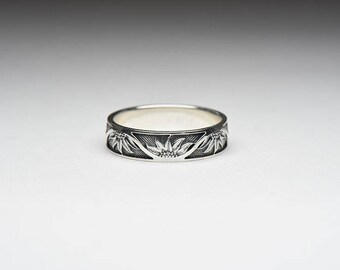 Sunflower ring, sunflower jewelry, floral ring, bague fleur, bloemen ring, sunflower silver, solid sterling silver, Van Gogh