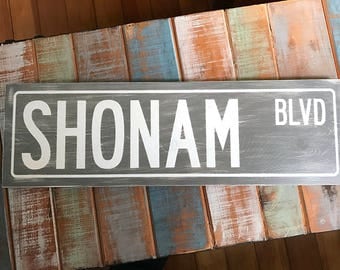 Street Sign, Custom Street Signs, Personalized Street Sign, Distressed signs, Wood Signs, New Home Housewarming Gift, Wooden Signs, 5.5x18