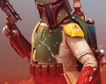 Boba Fett Star Wars Art A3 Limited Edition Print