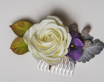 White Garden Rose Hair rose hair comb | etsy White Garden Rose Hair rose hair comb | etsy