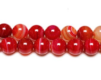 8 mm red agate beads 8 mm agate full strand red striped agate striped beads red beads agate stones beads agate gemstones beads round balls