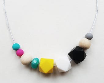 Lola Custom Teething Necklace, Silicone Beads, BPA Free, Personalise, Baby Teething, Nursing
