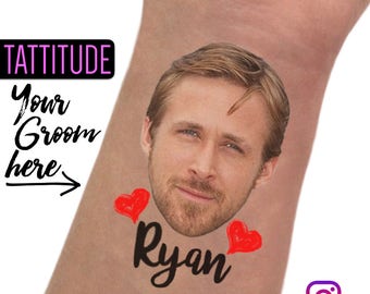 Bachelorette Party Favor - Bachelorette Tattoo - Bachelorette Party Favors - Groom's Face Tattoo - Bride Tattoo - Bride Gift - Funny Gift