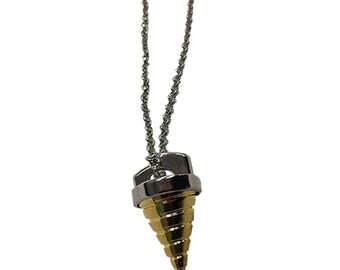 Gurren Lagann Drill Necklace Gold Pendant Chain Simon Tengen Gurren Toppa Gulenlagan Tengentoba Kinon Costume Cosplay Anime Gift Hi Quality