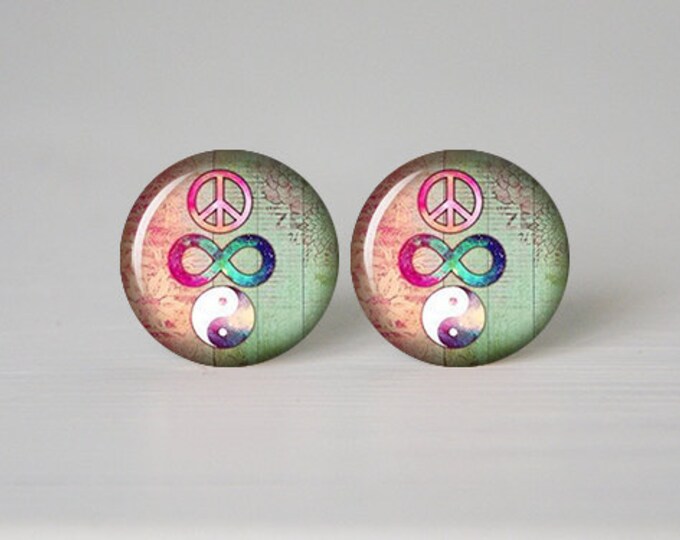 Bohemian Peace Infinity Yin Yang earrings, balance, Yoga Jewelry Gift, Sweet Gift
