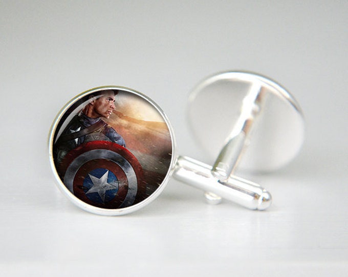 Superhero Cufflinks, Captain America Shield, Cosplay, Svg, Helmet, Wedding Cufflinks, Personalized Cufflinks, Groom Cufflinks, Engraved