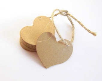20 kraft heart tags Favor tag wedding decoration Handmade gift card