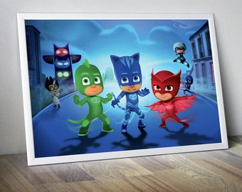 pj Masks Art pj Masks Wall Art pj Masks Wall Decor PJ Masks Poster PJ Masks Print PJ Masks Photo Disney Junior Catboy Owlette Gekko