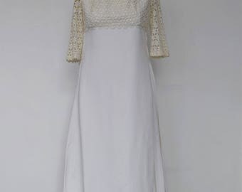 A Vintage Dress - "Flora" 1960's Vintage Full Length Bridal Gown.