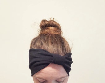 Black Headband Yoga Headband boho Cotton women's hair accessory headwrap workout headband jogging accessory gift for her - choose a color