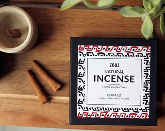 Palo Santo Incense Cones Organic & Natural Ingredients / Copalo Tree Resins / Plants / Wildcrafted Herbs / Meditation / Aromatherapy / Yoga