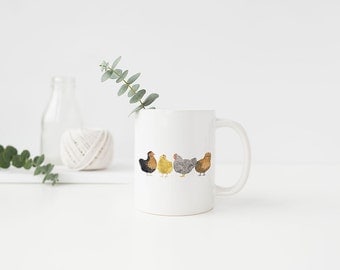 Chickens Mug / Ceramic Mug / Farm Mug / Farmhouse Gifts / Gifts for Her / Backyard Chickens / Farmhouse Mug / Homestead Gifts / Urban Farm