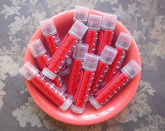 Raspberry Dark Chocolate Vegan Lip Tint - Tinted Lip Balm in Dark Reddish Purple