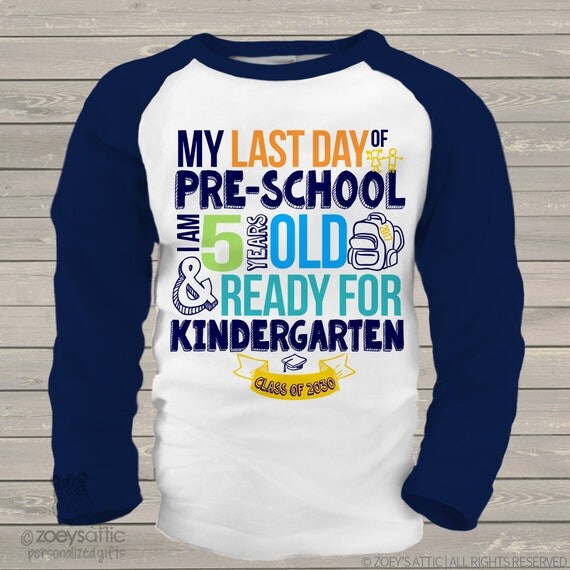 Pre-School last day shirt ready for kindergarten RAGLAN