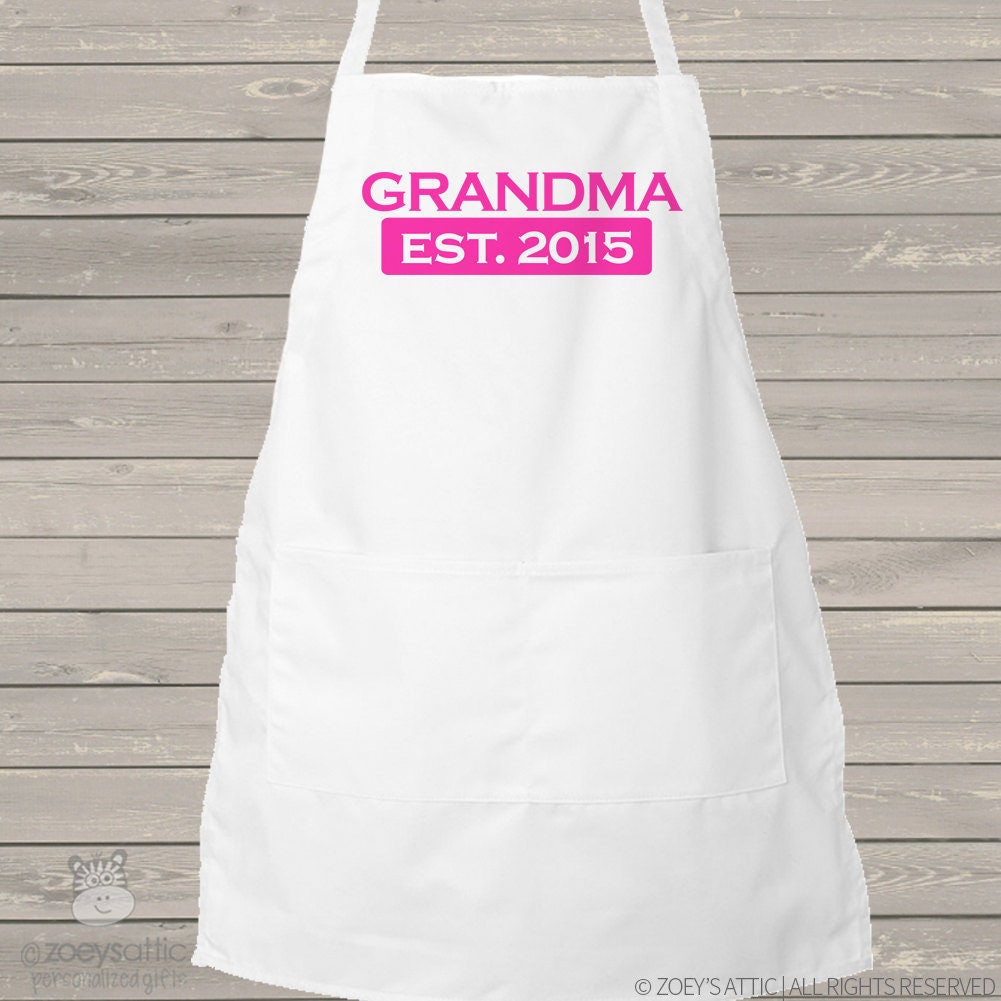 Apron grandma est. any year adult personalized bib apron
