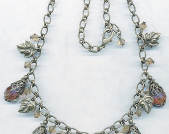 FAB VINTAGE Chain necklace Using Vintage Swarovski Crystals