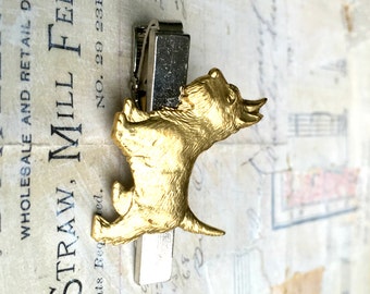 Dog Tie Clip Scottie Dog Gold Terrier Tie Clip Gift for Him Dog Lover Scottish Terrier Tie Clip Gift for Dad Men's Accessories & Gifts