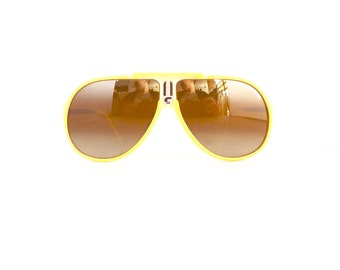 New Mens Silver Frame w Black Arms Aviator Pilot Sunglasses w// Single Piece Lens