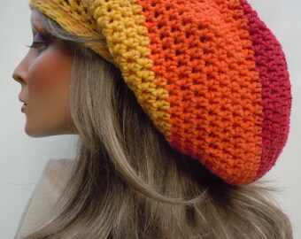 Multi Color Tam, Dreadlock Tam, Rasta Tam Cap, Rasta Hat, Hippie Hat, Bag Hat, Bright Color Cap, Jamaica, Reggae