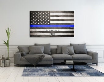 Police Officer Sign, Police Flag, Thin Blue Line Decor, Police Officer Gift, Gift For Officer