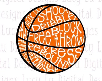 Basketball word art | Etsy