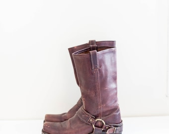 FRYE red brown leather harness boots - men's size 10 motorcycle boots