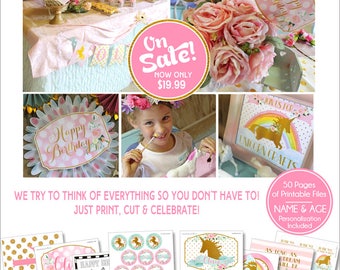 Unicorn Birthday Party | Unicorn Party | Unicorn Birthday Decorations | Unicorn Party Printables | Rainbow Birthday | Amanda's Parties To Go