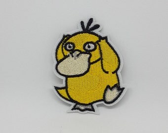 Psyduck Patch Pokemon Patch Iron on Patch Embroidered size 2 1/8" x 2 5/8"