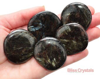 1 ASTROPHYLLITE Palm Stone Healing Crystal and Stone for Protection Astral Travel Tarot Reading #AT01