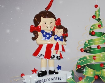 Personalized American Girl Doll Brunette Christmas Ornament