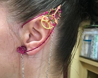 Steampunk Elf Ear Cuff, Steampunk Ear Cuff, Fairy Ear Cuff, Fairy Earcuff, Shannara Chronicles,Festival Jewelry, Steampunk Jewelry