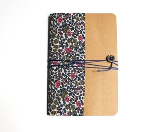 Liberty of London Emilia - school supplies pattern a6 notebook